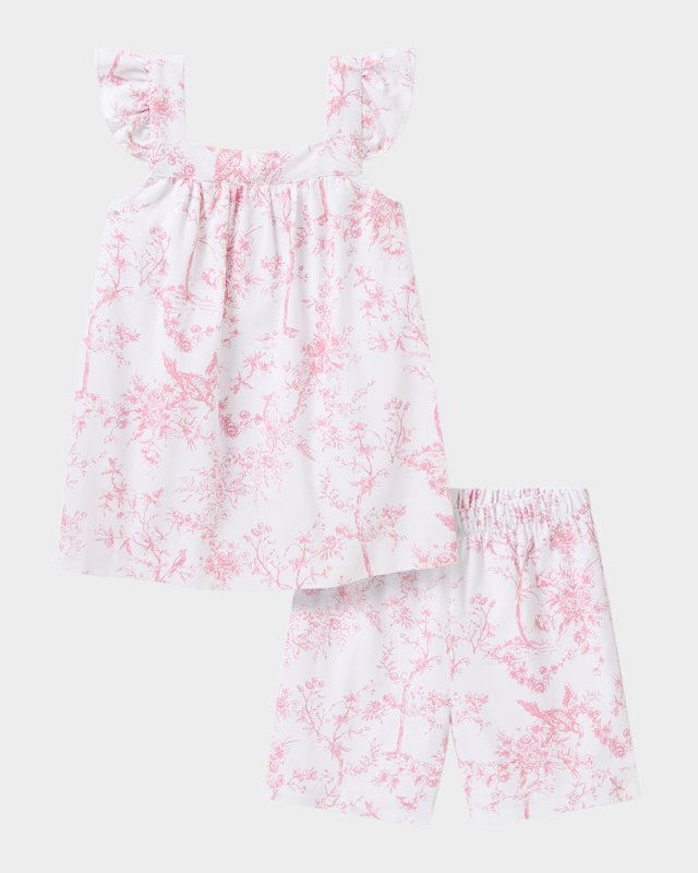 Girl's Clara Timeless Toile Two-Piece Pajama Set, Size 6M-14